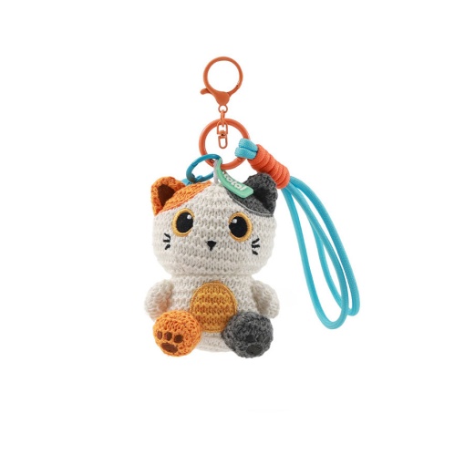 Llavero de ganchillo con forma de gato naranja de iTotal