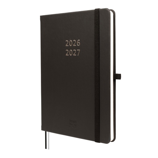 Weekly school planner A5 2026/27 18 months FINOCAM Minimal black with elastic closure