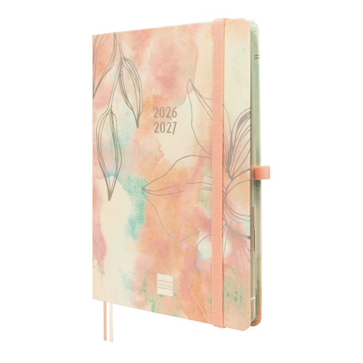 Weekly school planner A5 2026/27 18 months FINOCAM Minimal pretty with elastic band