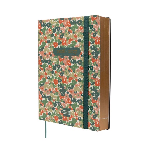 Agenda escolar diária 120x170mm 2026/27 18 meses FINOCAM Mara daisy com elástico