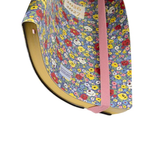 Agenda escolar semanal A5 2026/27, 18 meses, FINOCAM Mara niña con banda elástica.