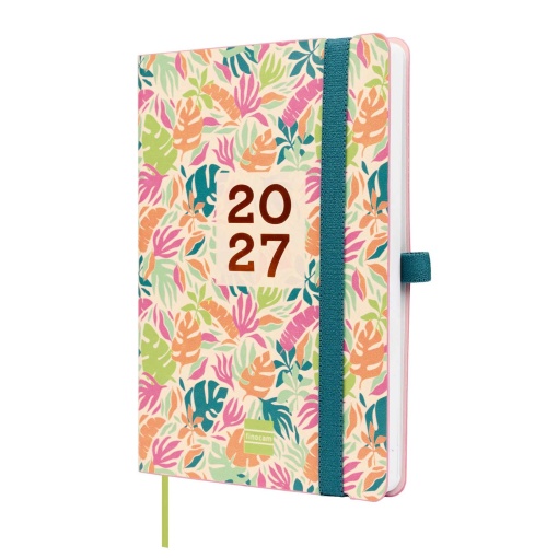 Agenda escolar semanal 118x168mm 2026/27 16 meses FINOCAM Capri jungla com elástico