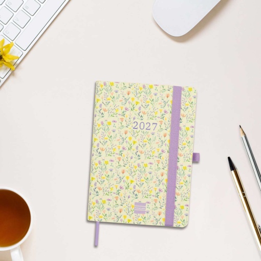 Weekly school planner 118x168mm 2026/27 16 months FINOCAM Capri happy with elastic closure