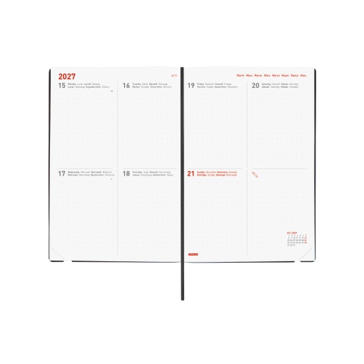 Weekly school planner A5 2026/27 16 months FINOCAM Dotted black with elastic band