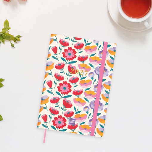 Agenda escolar semanal A5 2026/27 16 meses FINOCAM Dotted gala com elástico