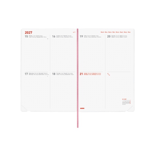 Agenda escolar semanal A5 2026/27 16 meses FINOCAM Dotted gala com elástico