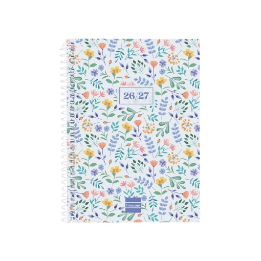 Agenda escolar semanal 120x164mm 2026/27 12 meses espiral FINOCAM Gamma fiori