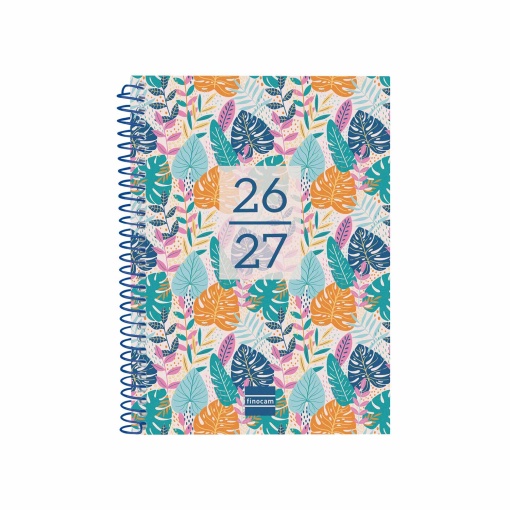 Agenda escolar semanal 120x164mm 2026/27 12 meses espiral FINOCAM Gamma tropical