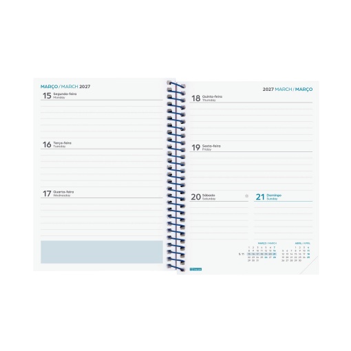 Agenda escolar semanal 120x164mm 2026/27 12 meses espiral FINOCAM Gamma tropical