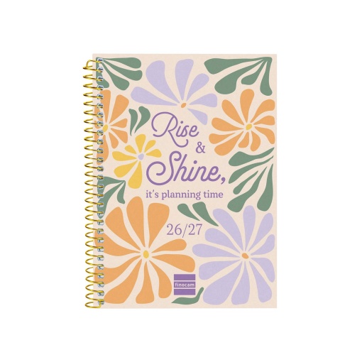 Agenda escolar semanal 120x164mm 2026/27 12 meses espiral FINOCAM Gamma shine