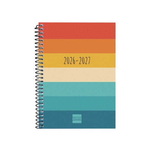 Agenda escolar semanal 120x164mm 2026/27 12 meses espiral FINOCAM Gamma colors