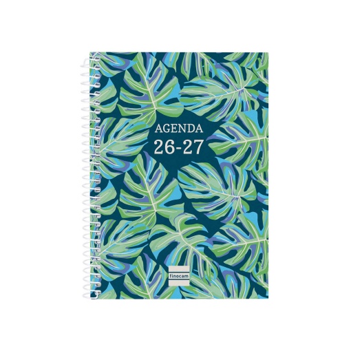 Agenda escolar semanal 120x164mm 2026/27 12 meses espiral FINOCAM Gamma selva