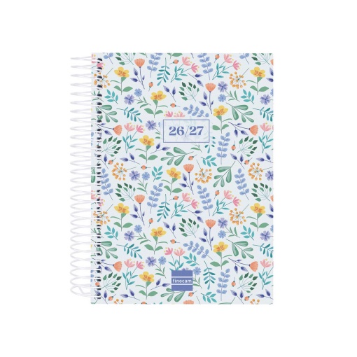 Agenda escolar diária 120x164mm 2026/27 12 meses espiral FINOCAM Gamma fiori
