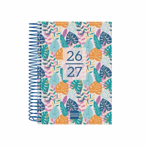 Agenda escolar diária 120x164mm 2026/27 12 meses espiral FINOCAM Gamma tropical