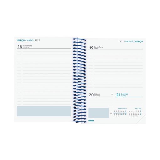 Agenda escolar diária 120x164mm 2026/27 12 meses espiral FINOCAM Gamma tropical