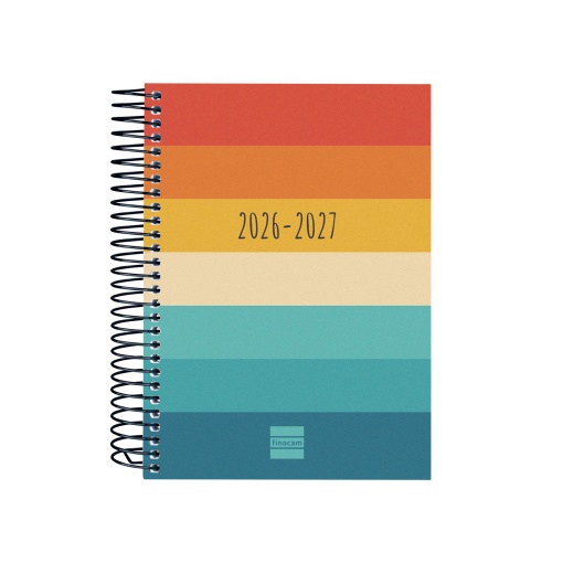Agenda escolar diária 120x164mm 2026/27 12 meses espiral FINOCAM Gamma colors
