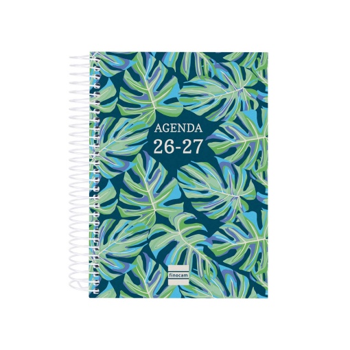 Agenda escolar diária 120x164mm 2026/27 12 meses espiral FINOCAM Gamma selva