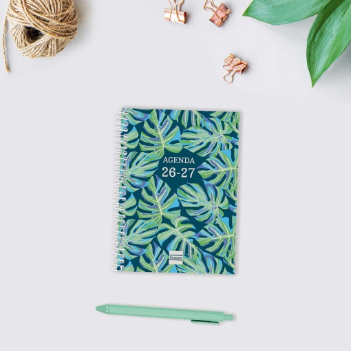 Agenda escolar diária 120x164mm 2026/27 12 meses espiral FINOCAM Gamma selva
