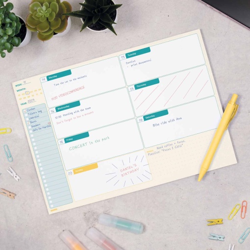 Planificador semanal vista horizontal A4 FINOCAM Bari