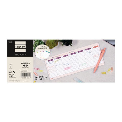 Planificador semanal 290x116mm FINOCAM Bari