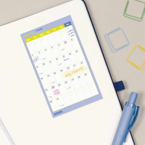 Planificador aderente mensal 70x150mm FINOCAM