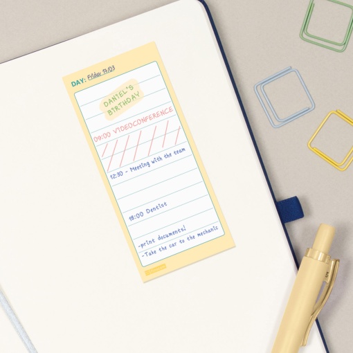 Planificador aderente diário 70x150mm FINOCAM