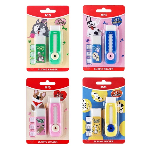 Barra de goma de borrar surtida M&G Puppy Party + recambio