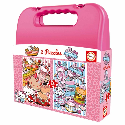 Maleta puzzle EDUCA 2x48 peças Hello Kitty and Friends