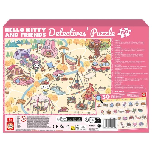 Rompecabezas EDUCA de 150 piezas: Detective Hello Kitty y sus amigos.