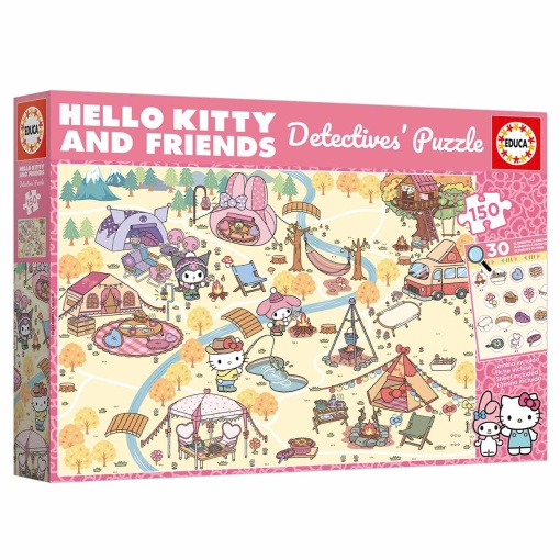 Rompecabezas EDUCA de 150 piezas: Detective Hello Kitty y sus amigos.