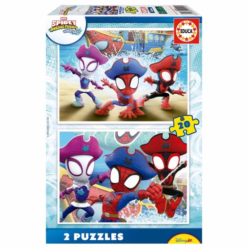 Puzzle EDUCA 2x20 peças Marvel Spidey and His Amazing Friends Water-Webs