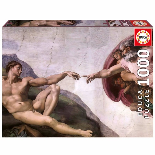 Puzzle EDUCA 1000 peças A Criação de Adão, Michelangelo