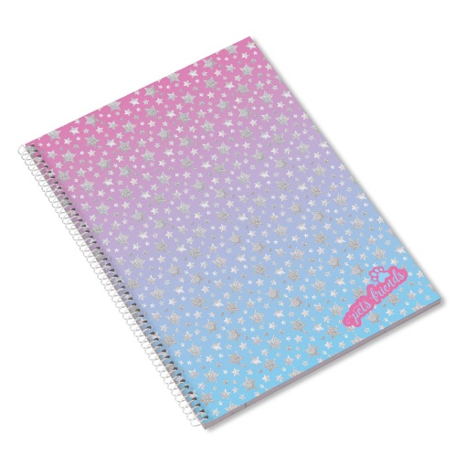 Caderno A5 capa dura espiral AMBAR Pets Friends Magic World pautado 80 folhas 100g sortido
