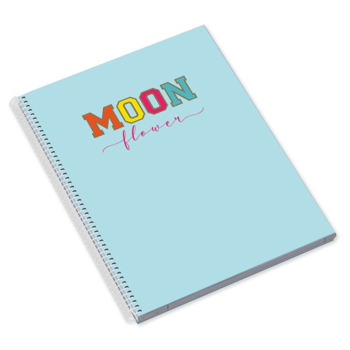 Caderno A4 capa dura espiral AMBAR Moonflower Teen pautado 80 folhas 90g sortido