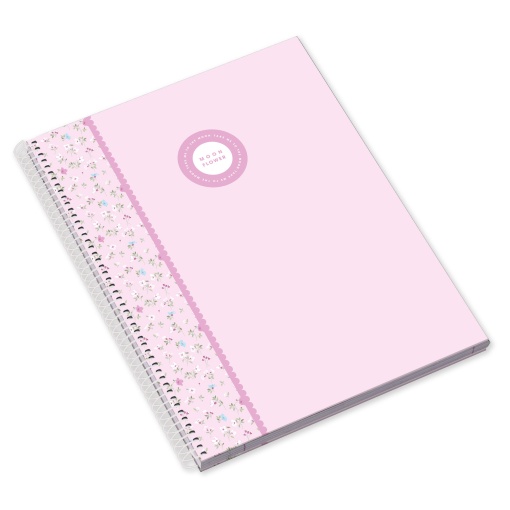 Caderno A4 capa dura espiral AMBAR Moonflower Teen quadriculado 80 folhas 90g sortido