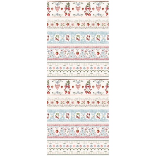 Tecido Fuxicos e Fricotes Frutas Vermelhas barrado 1x1,50m