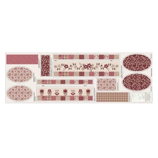 Tecido Fuxicos e Fricotes Merlot painel frasqueiras ovais 50x150cm