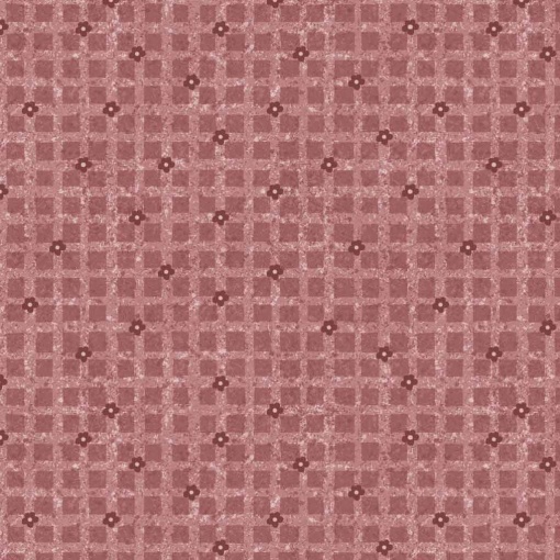 Tecido Fuxicos e Fricotes Merlot xadrez com florzinhas goiaba 1x1,50m