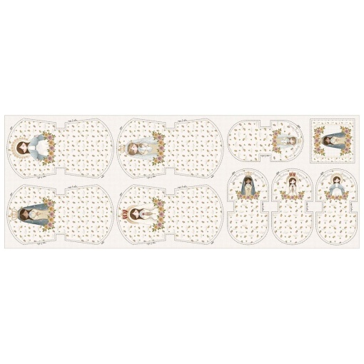 Tecido Fuxicos e Fricotes Rogai por Nós painel necessaires 52x150cm