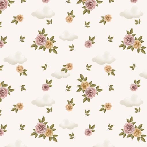 Tecido Fuxicos e Fricotes Rogai por Nós floral 1x1,50m