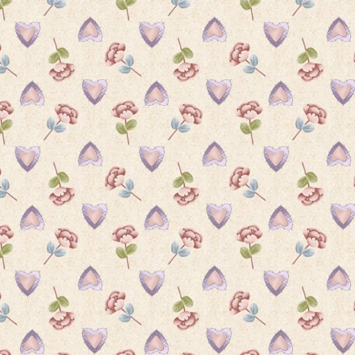 Tecido Fuxicos e Fricotes Passarinhos flores e corações 1x1,50m