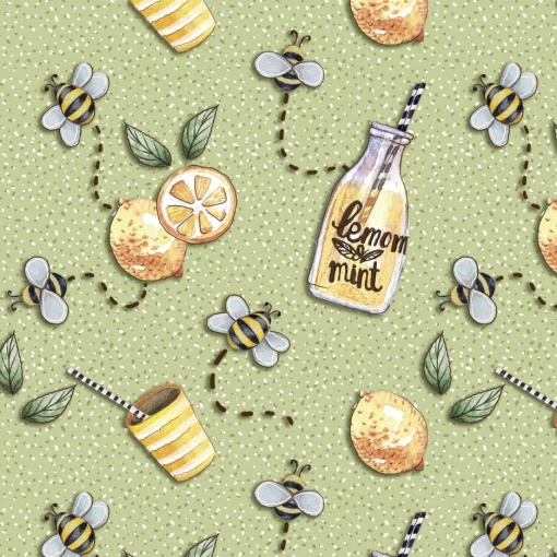 Tecido Fuxicos e Fricotes Picnic lemon juice 1x1,50m