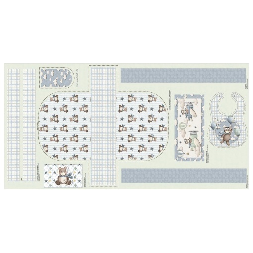 Tecido Fuxicos e Fricotes Voe Alto painel bolsa azul 75x150cm