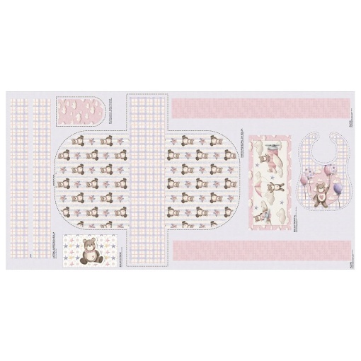 Tecido Fuxicos e Fricotes Voe Alto painel bolsa rosa 75x150cm