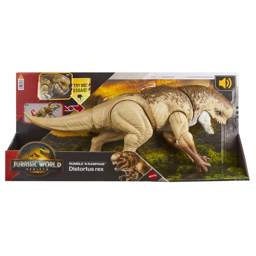 Jurassic World Rebirth Rumble 'N Rampage Distortus Rex 55 cm Mattel JGB58