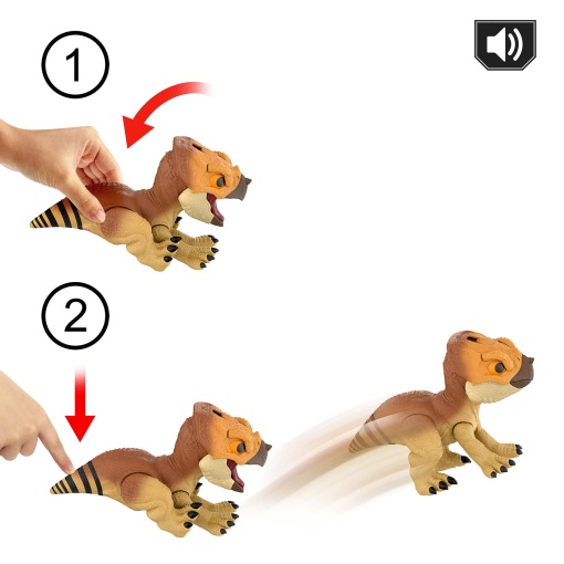 Jurassic World Rebirth Primal Protector Aquilops Dolores interativo 20 cm Mattel JGC01