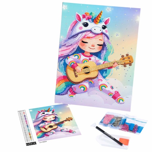 Pintar com diamantes kawaii menina com guitarra NICE Diamantiny