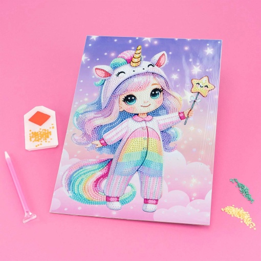 Pintar com diamantes kawaii menina unicórnio NICE Diamantiny