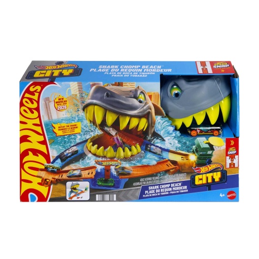 Pista de playa Hot Wheels City Shark Mattel JHL96