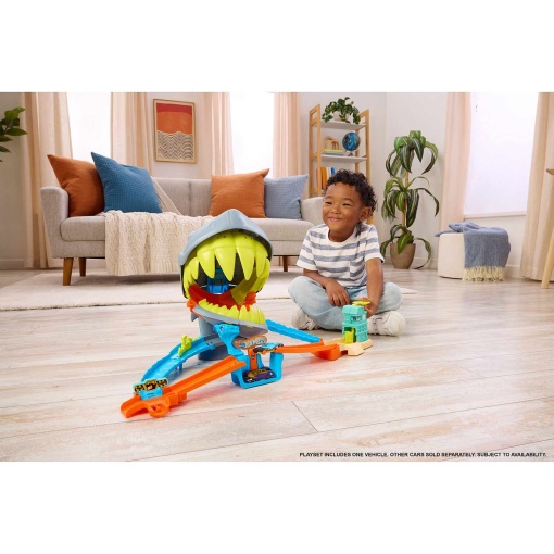 Pista de playa Hot Wheels City Shark Mattel JHL96